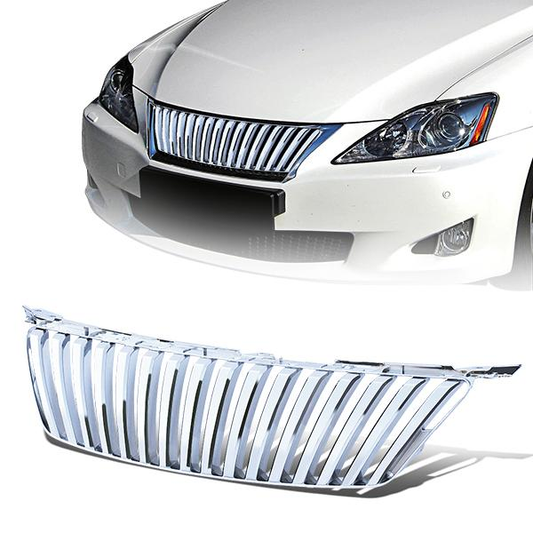 PARRILLA GRILLE - 06-08 LEXUS IS250 , IS350 - VERTICAL FENCE STYLE - ABS - CHROME