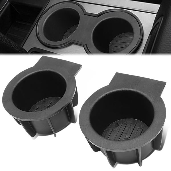 nan CUP HOLDER INSERTS - 03-06 FORD EXPEDITION, LINCOLN NAVVIGATOR / 04-14 FORD F-150, LOBO / 10-14 LINCOLN MARK LT - FITS MODELS WITHOUT FLOW THROUGH VENTS - BLACK - 2PCS