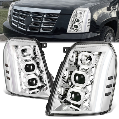 FAROS 07-14 CADILLAC ESCALADE / 07-14 CADILLAC ESCALADE ESV / 07-13 CADILLAC ESCALADE EXT - PROJECTOR HOUSING - H7 / H1 - CHROME HOUSING / CLEAR CORNER