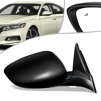 RETROVISOR MIRROR - OEM - 16-17 HONDA ACCORD 4-DR - POWERED - HEATED - W/ BSD - FOLDING - BLACK MATERIAL - RIGHT