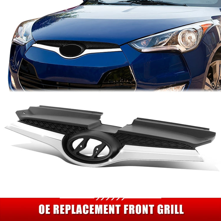 PARRILLA GRILLE - HY VLOSTR CP '12-'14/'15-'18/ GRILLE ASS'Y 12-18/ MAT-GRAY W/CHROME MOULDING/ (W/O TURBO)//PARTS.NO,HY1200170//OEM NO,863502V100