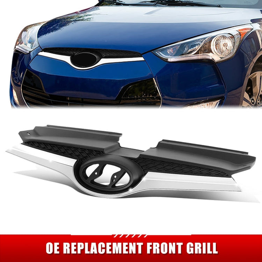 PARRILLA GRILLE - HY VLOSTR CP '12-'14/'15-'18/ GRILLE ASS'Y 12-18/ MAT-GRAY W/CHROME MOULDING/ (W/O TURBO)//PARTS.NO,HY1200170//OEM NO,863502V100