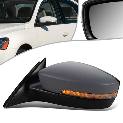 RETROVISOR MIRROR - OEM - 11-15 VOLKSWAGEN PASSAT - POWERED - W/ SIGNAL LIGHT - FOLDING - LEFT - GRAY