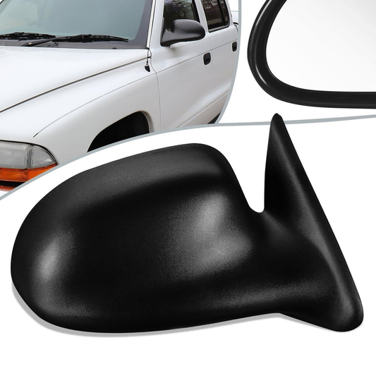 RETROVISOR MIRROR - OEM - 01-03 DODGE DURANGO / 01-04 DODGE DAKOTA - POWERED - TEXTURED - BLACK - RIGHT