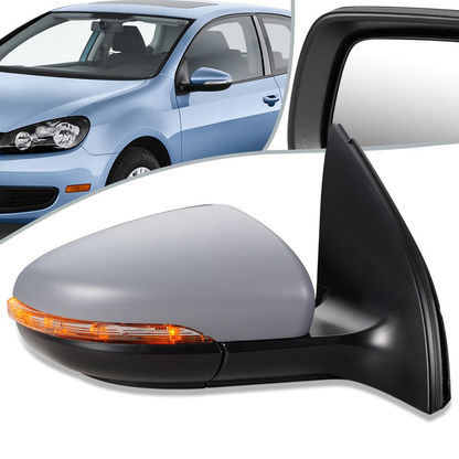 RETROVISOR MIRROR - OEM - 09-12 VOLKSWAGEN GOLF - POWERED - HEATED - W/ MEMORY - W/ PUDDLE LIGHT - FOLDING - RIGHT - GRAY