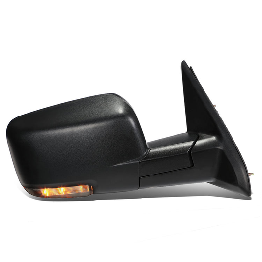 RETROVISORES EXTENDIBLES TOWING MIRROR - 09-16 DODGE RAM 1500 / 10-16 DODGE RAM 2500, 3500, 4500, 5500 - OE STYLE - RIGHT - POWERED W/ HEATED W/ TEMPERATURE SENSOR W/ PUDDLE LIGHT - LED AMBER SIGNAL - BLACK
