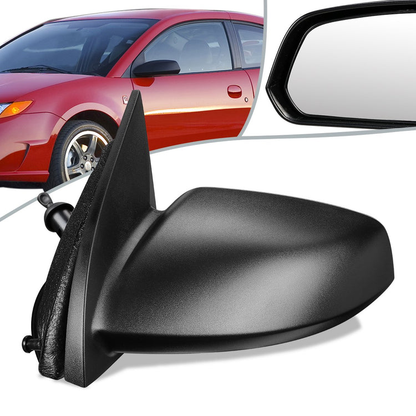 RETROVISOR MIRROR - OEM - 03-07 SATURN ION COUPE - MANUAL - TEXTURED - BLACK - LEFT