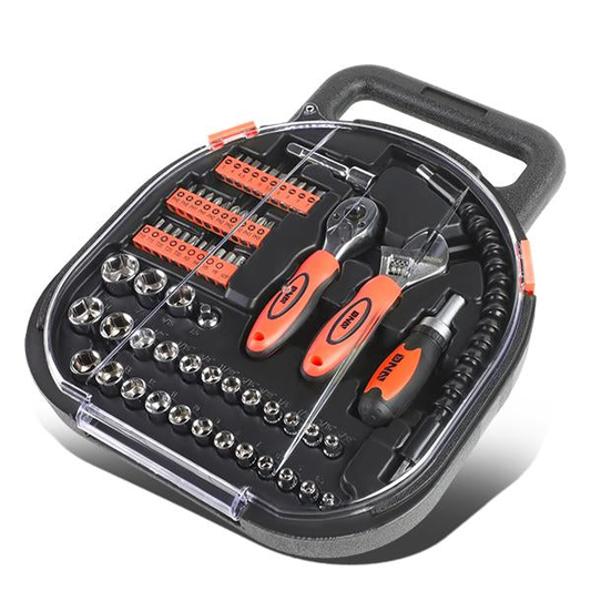 HERRAMIENTAS 64PCS - CHROME VANADIUM STEEL - BLACK / ORANGE