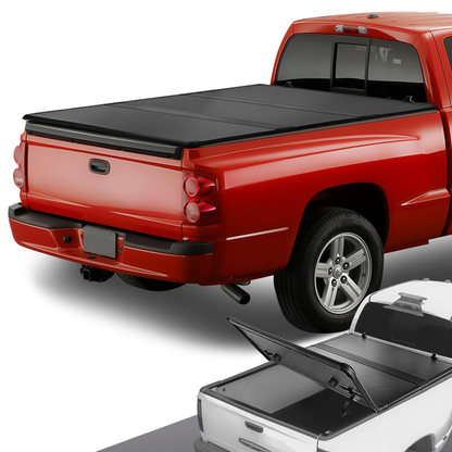 TAPADERA DE CAJUELA TONNEAU COVER - HARD TRI-FOLD - 05-10 DODGE DAKOTA / 2011 RAM DAKOTA / 06-09 MITSUBISHI RAIDER - FITS 5-1/4FT FLEETSIDE / STYLESIDE BED MODELS ONLY