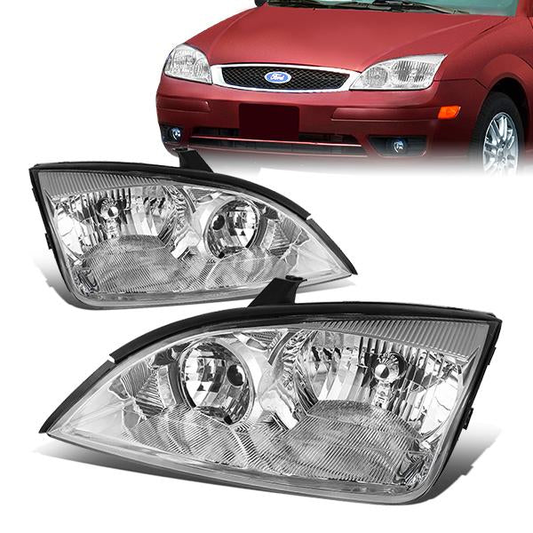 FAROS 05-07 FORD FOCUS - OE STYLE - CHROME HOUSING / CLEAR CORNER - 9007 LOW BEAM / HIGH BEAM