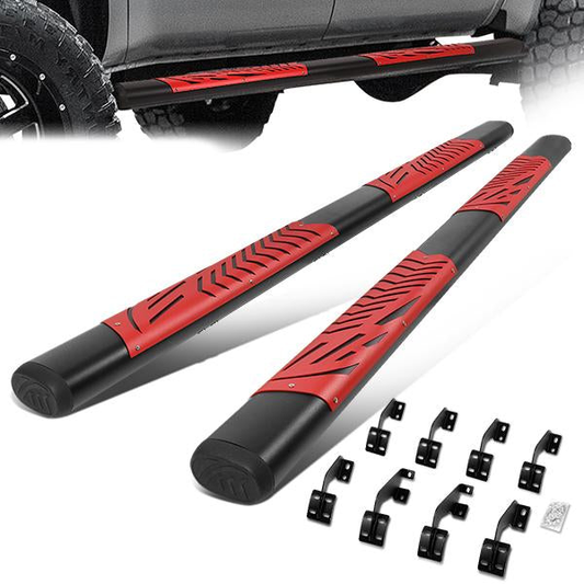 ESTRIBOS 5" - 07-21 TOYOTA TUNDRA - CREWMAX - BLACK / RED