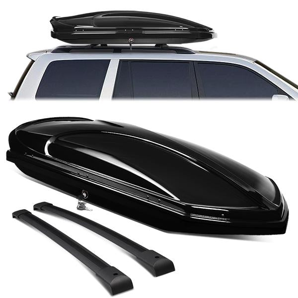 PORTAEQUIPAJE ROOF RACK CROSS BARS + CARGO ROOF BOX - 03-08 HONDA PILOT - ONLY FITS WITH OEM ROOF RAILS - BLACK