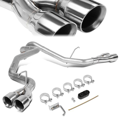 TUBERIA CATBACK AXLEBACK - 09-13 CADILLAC ESCALADE 6.2L / 09-13 GMC YUKON DENALI 6.2L - QUAD TIP - STAINLESS STEEL