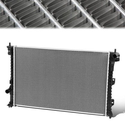 RADIADOR RADIATOR - OEM - 12-16 FORD EXPLORER / 16-18 FORD POLICE INTERCEPTOR - FITS 2.0L, 3.5L TURBO MODELS WITH AUTOMATIC TRANSMISSION - FITS MODELS W/O POWER TAKE OFF, W/O COOLANT OUTLET PORT