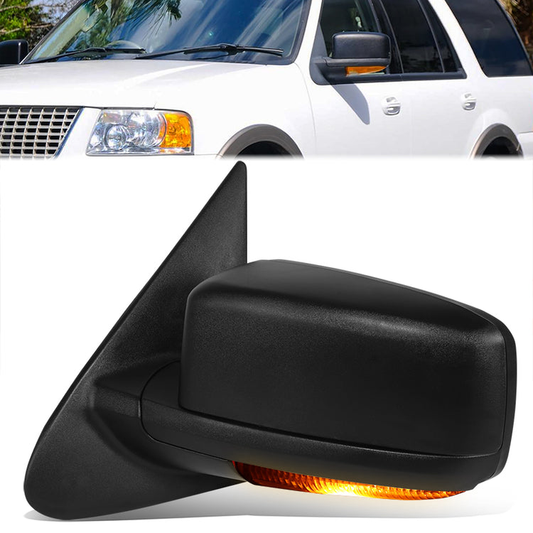 RETROVISOR MIRROR - OE STYLE - FORD EXPEDITION 2003-2004 - WITH POWER WITH HEATED WITH SIGNAL - DRIVER LEFT SIDE - BLACK