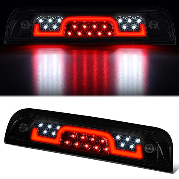 LUZ DE FRENO 3RD BRAKE LIGHT - 14-20 CHEVY SILVERADO 1500, GMC SIERRA 1500 / 15-20 CHEVY SILVERADO 2500, 3500, GMC SIERRA 2500, 3500 / 2019 GMC SIERRA 1500 LIMITED - STANDARD CAB ONLY - SEQUENTIAL CHASE LED - SMOKE