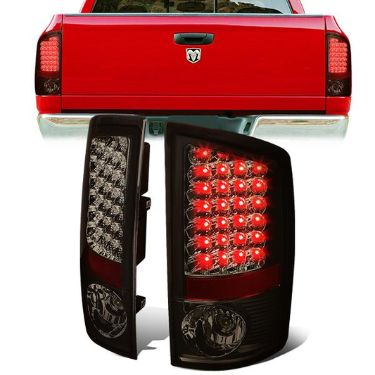 FAROS TRASEROS 02-06 DODGE RAM 1500 / 03-06 DODGE RAM 2500 , 3500 - LED - CHROME / SMOKE