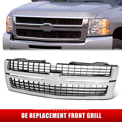 PARRILLA GRILLE - CV SIRADO '07-'13/ GRILLE ASS'Y/ MAT-BLACK W/CHROME FRAME/ (2500/3500)//PARTS.NO,GM1200608//OEM NO,25825521