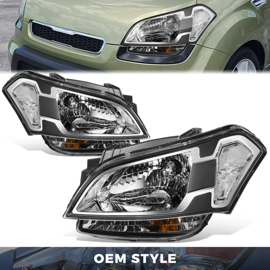 FAROS OE STYLE - 10-11 KIA SOUL - BLACK HOUSING - CLEAR REFLECTOR