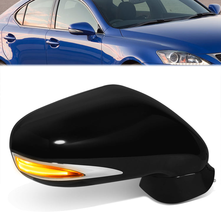 RETROVISOR MIRROR - OE STYLE - LEXUS IS250 10-15 - LEXUS IS350 10-15 - WITH POWER WITH HEATED GLASS WITH SIGNAL - CONVERTIBLE - PASSENGER SIDE - PAINT TO MATCH - BLACK