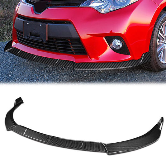 LIP FRONTAL 14-16 TOYOTA COROLLA - FITS LE,CE MODELS ONLY - REQUIRES DRILLING BUMPER FOR INSTALLATION - 3PC - CARBON FIBER LOOK