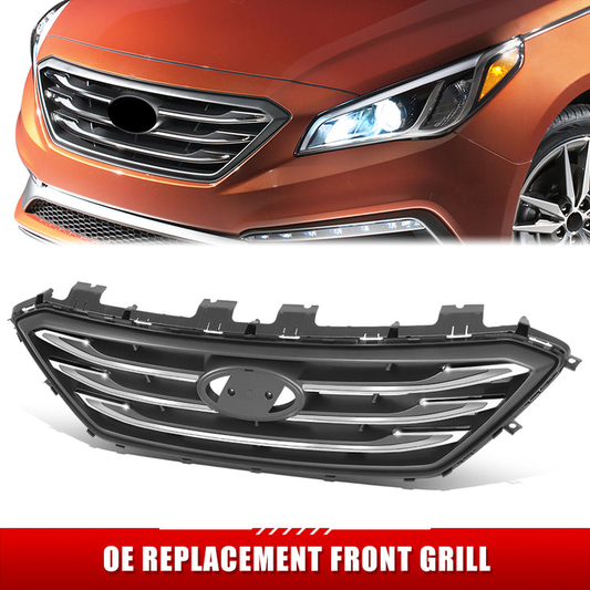 PARRILLA GRILLE - HY SONATA '15-'17/'18-'19/ GRILLE ASS'Y 15-17/ PAINTED SILVER W/CHROME MLDG/ (W/O AUTO CRUISE) (SPORT)//PARTS.NO,HY1200182//OEM NO,86350C2300