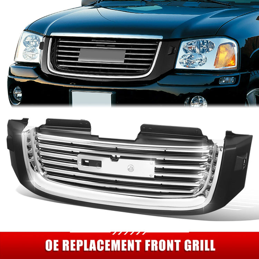 PARRILLA GRILLE - GM ENVOY '02-'09/ GRILLE ASS'Y 06-09/ CHROME SILVER/BLACK/ (W/H/L WASH TYPE) (SLT)/ (SAME S15 JIMMY)//PARTS.NO,GM1200605//OEM NO,19152499