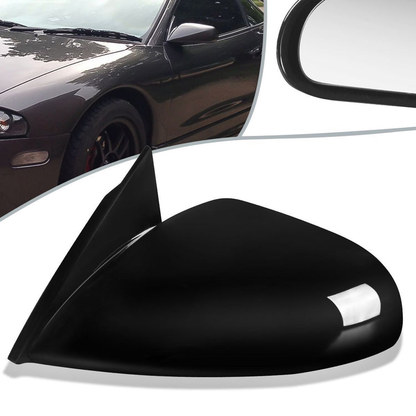 RETROVISOR MIRROR - OEM - 95-98 EAGLE TALON / 95-99 MITSUBISHI ECLIPSE - POWERED - HEATED - GLOSSY - BLACK - LEFT
