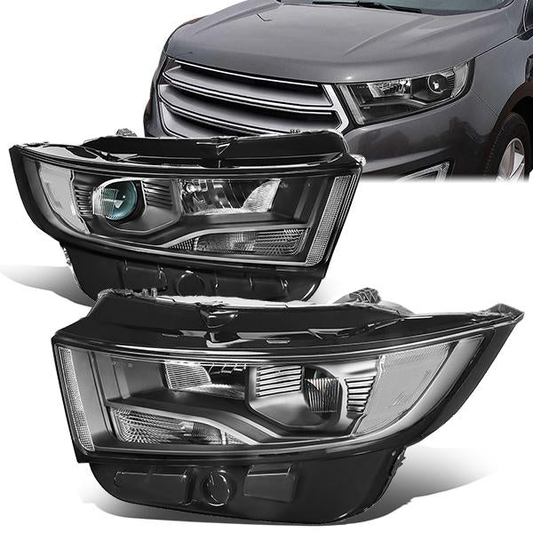 FAROS 15-18 FORD EDGE - FITS MODELS W/ HALOGEN HEADLIGHTS - PROJECTOR LOW BEAM - 9005 HIGH / H7 LOW BEAM - BLACK HOUSING / CLEAR CORNER