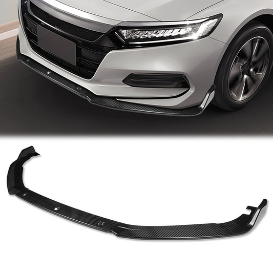 LIP FRONTAL 18-22 HONDA ACCORD SEDAN - REQUIRES DRILLING BUMPER FOR INSTALLATION - 3PC - CARBON FIBER LOOK