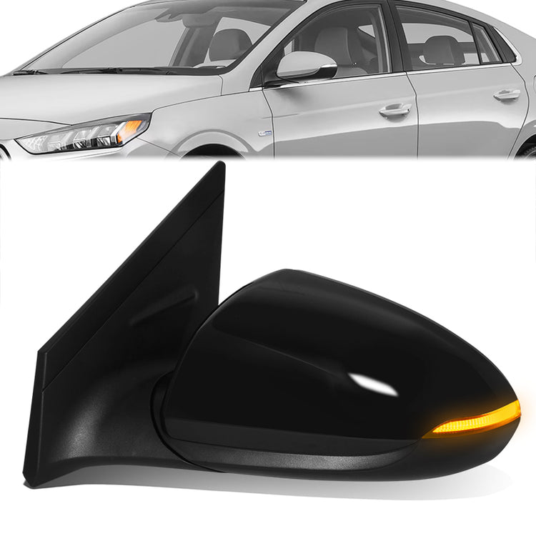 RETROVISOR MIRROR - OE STYLE - HYUNDAI IONIQ 17-22 - WITH POWER WITH HEATED GLASS WITH PUDDLE WITH TURN SIGNAL WITH MEMORY - DRIVER SIDE - PAINT TO MATCH - BLACK