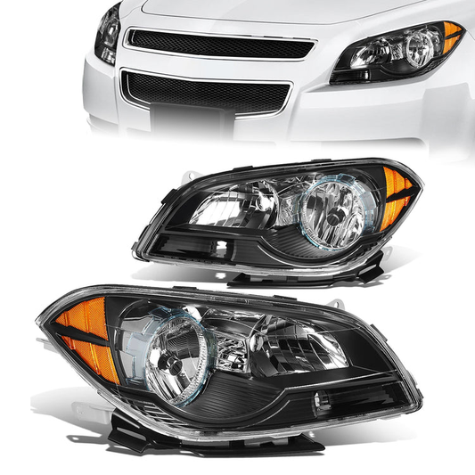 FAROS 08-12 CHEVROLET MALIBU - BLACK HOUSING / AMBER CORNER - H11 LOW BEAM / H9 HIGH BEAM