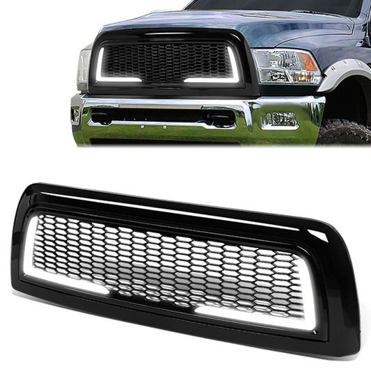 PARRILLA GRILLE - 10-18 DODGE RAM 2500, 3500 - HONEYCOMB MESH - W/ LED DRL LIGHT - LED'S REQUIRE WIRING INTO EXISTING LIGHTING - BLACK