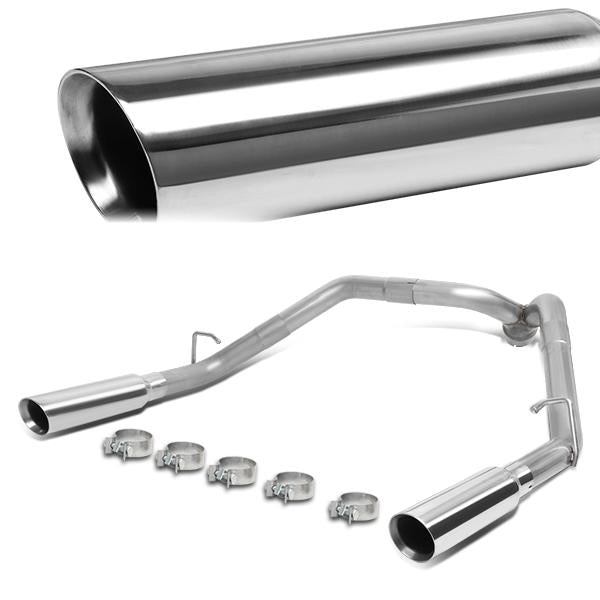 TUBERIA CATBACK AXELBACK - 09-13 CHEVY SILVERADO 1500 / GMC SIERRA 1500 6.2L V9 - DUAL ROLLED TIP - STAINLESS STEEL