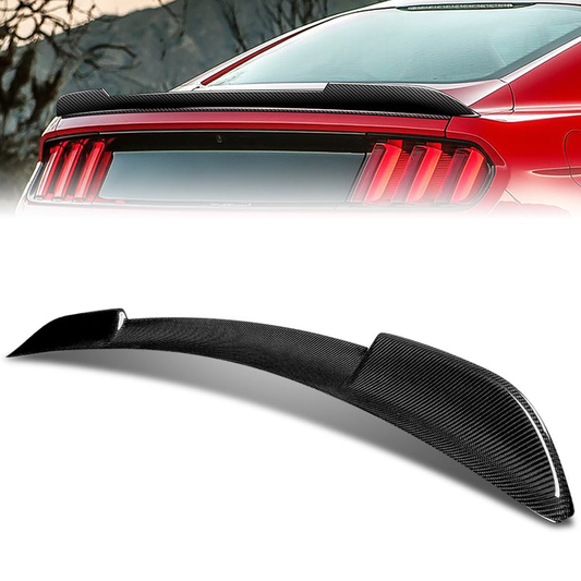 SPOILER CAR TRUNK SPOILER - 15-22 FORD MUSTANG COUPE - CARBON FIBER BLACK