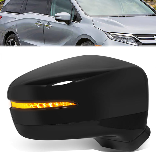 RETROVISOR MIRROR - OE STYLE - HONDA ODYSSEY 18-24 - WITH POWER FOLD WITH HEATED GLASS WITH SIGNAL WITH MEMORY - PASSENGER SIDE - PAINT TO MATCH - BLACK