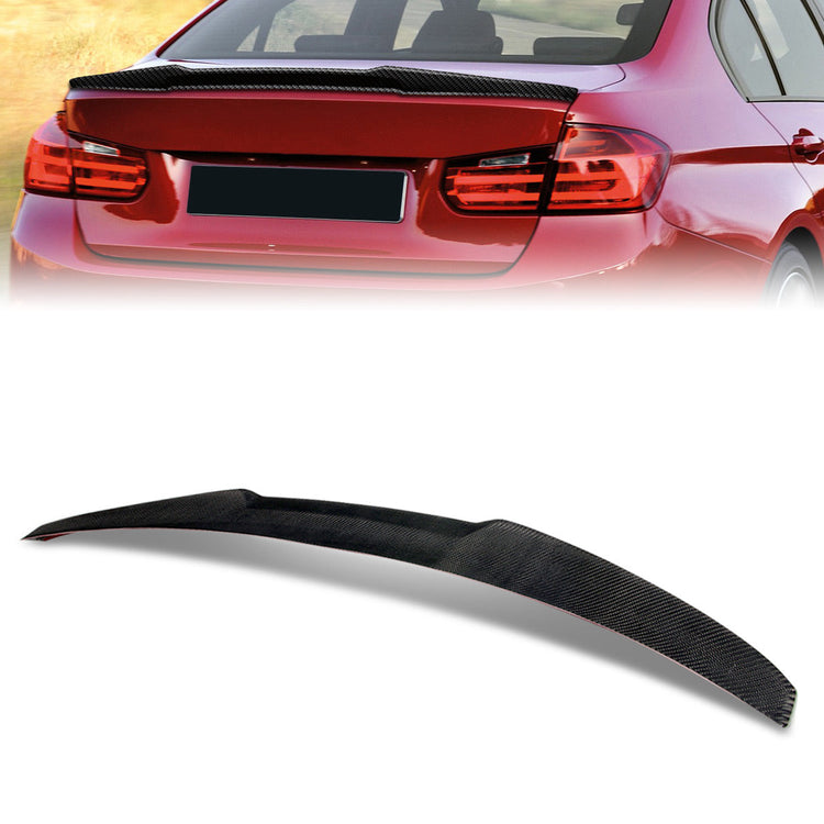 SPOILER CAR TRUNK SPOILER - 12-15 BMW 335I XDRIVE / 12-15 BMW 335I / 17-18 BMW 330I XDRIVE / 17-18 BMW 330I / 12-16 BMW 328I XDRIVE / 12-16 BMW 328I / 13-18 BMW 320I / 16-18 BMW 340I XDRIVE / 16-18 BMW 340I / 15-18 BMW M3 - FITS SEDAN MODELS ONLY - CARBON