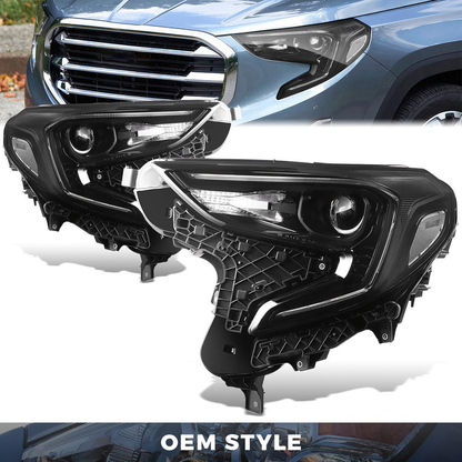 FAROS OE STYLE - 18-21 GMC TERRAIN - BLACK HOUSING - CLEAR REFLECTOR