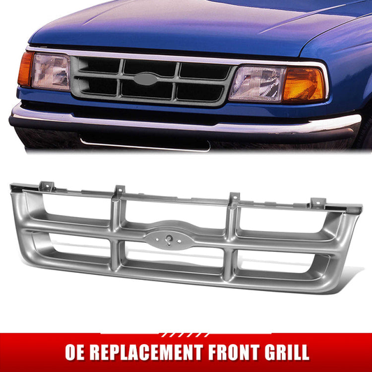 PARRILLA GRILLE - FD RANGR/BRONCO II '93-'97/ GRILLE ASS'Y '93-'94/ ARGENT/BLACK/ (2WD)(XLT)/ (FLARESIDE TYPE)//PARTS.NO,FO1200185//OEM NO,F37Z8200J
