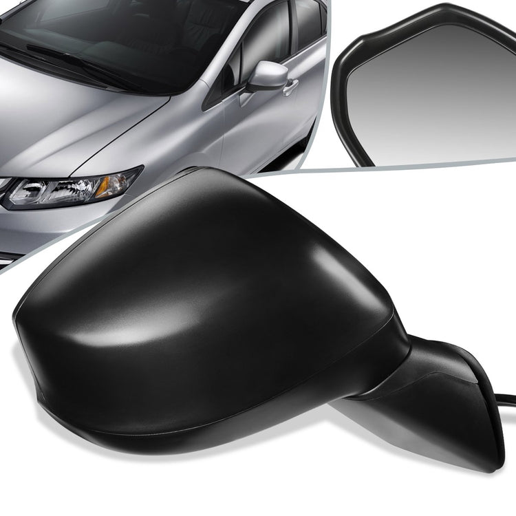 RETROVISOR MIRROR - OEM - 12-15 HONDA CIVIC - POWERED - HEATED - PAINTABLE - BLACK - RIGHT