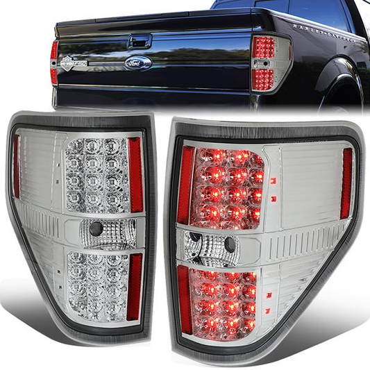 FAROS TRASEROS 09-14 FORD F-150 - FULL LED - LED - CHROME / CLEAR