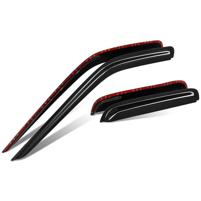 PROTECTOR DE VENTANA WINDOW VISORS - 00-04 NISSAN FRONTIER - FITS CREW CAB MODELS - CARBON FIBER PATTERN STYLING - 4PCS - BLACK