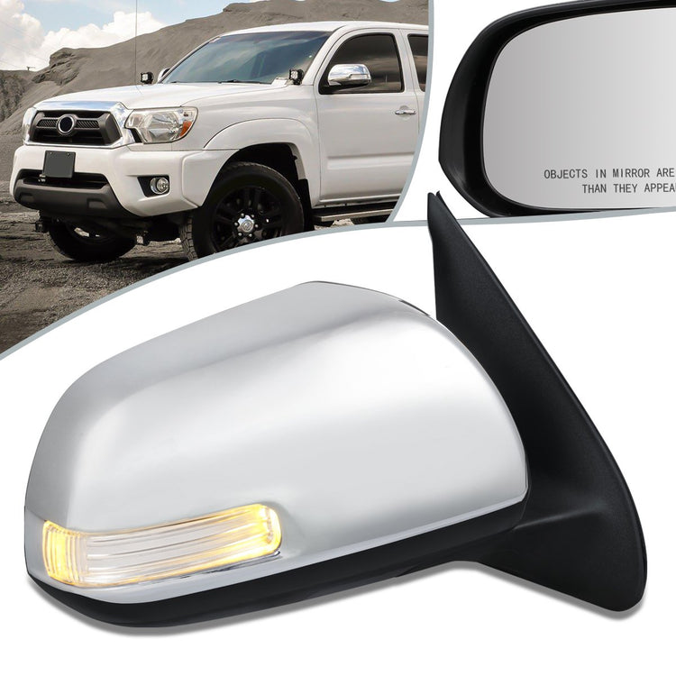 RETROVISOR MIRROR - OEM - 12-15 TOYOTA TACOMA - POWERED - W/ SIGNAL LIGHT - FOLDING - RIGHT - CHROME COVER