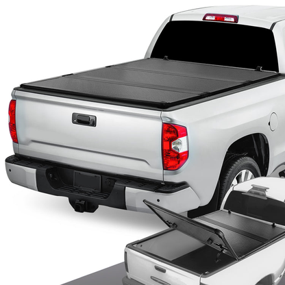 TAPADERA DE CAJUELA TONNEAU COVER - HARD TRI-FOLD - 07-21 TOYOTA TUNDRA - FITS MODELS WITHOUT BED RAIL SYSTEM - FITS 8FT FLEETSIDE / STYLESIDE BED MODELS ONLY