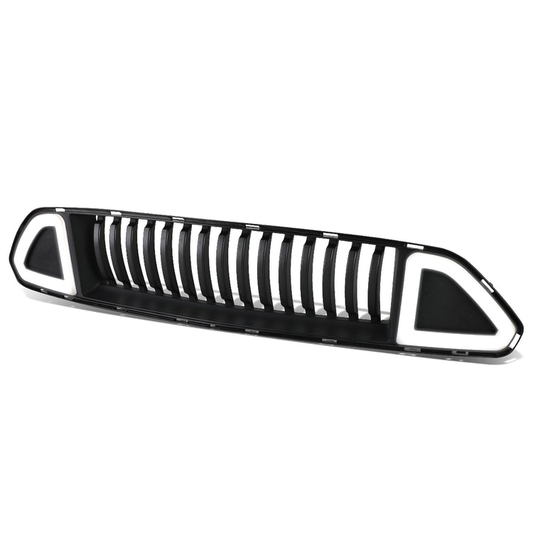 PARRILLA GRILLE - 15-17 FORD MUSTANG - VERTICAL FENCE STYLE - W/ LED DRL LIGHT - BLACK