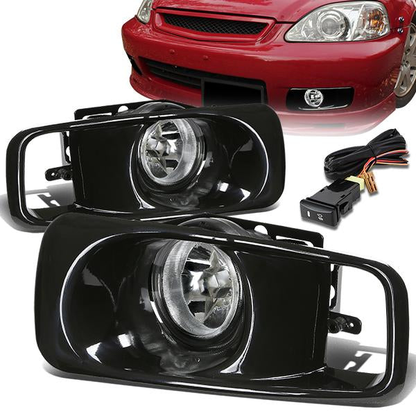 FAROS DE NIEBLA 99-00 HONDA CIVIC 2/3/4-DR - W/ SWITCH - H2 BULB - CLEAR