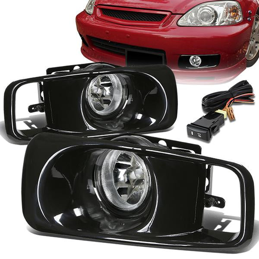 FAROS DE NIEBLA 99-00 HONDA CIVIC 2/3/4-DR - W/ SWITCH - H2 BULB - CLEAR