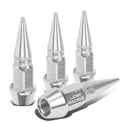 ACCESORIOS 45MM / 1.75" TALL - SPIKED - LUG NUT STYLE - SILVER