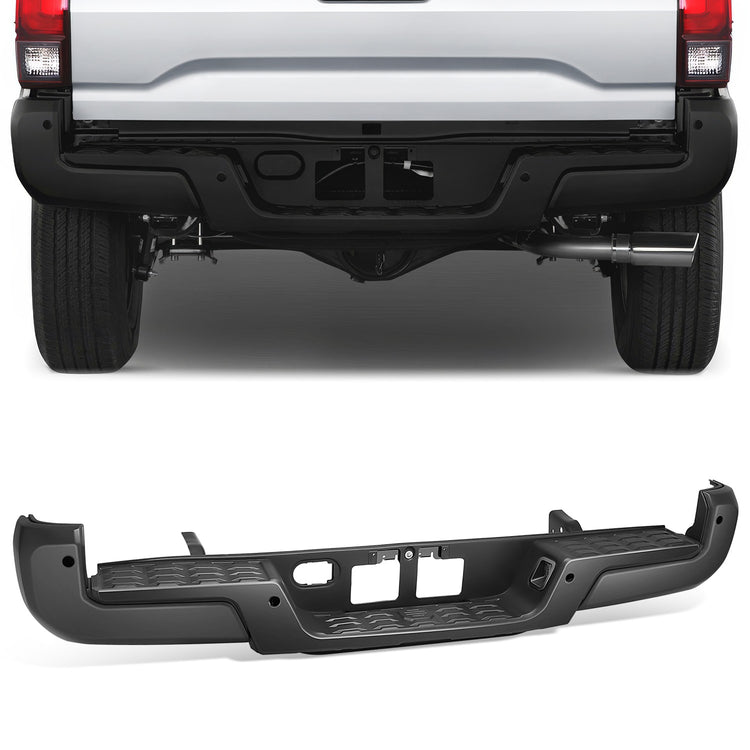BURRERA TRASERA 16-23 TOYOTA TACOMA - WITH SENSOR HOLE - BLACK