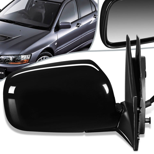 RETROVISOR MIRROR - OEM - 02-07 MITSUBISHI LANCER - POWERED - HEATED - PAINTABLE - BLACK - RIGHT